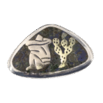 VINTAGE Sterling Silver - MEXICO TAXCO Lapis Two-Tone Siesta Man Brooch Pendant - 2g