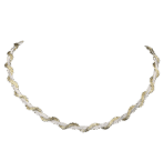 Sterling Silver - ITALY Two-Tone Omega & Wire Wrapped Chain 17" Necklace - 11g