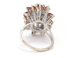 Item: Vintage 14K white gold Ruby and Diamond Cluster Cocktail Ring size 6.75 - Image 2
