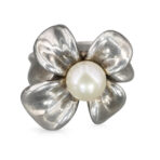 Sterling Silver - ANN KING Freshwater Pearl Flower Ring Size 6 - 11.5g - Image 2
